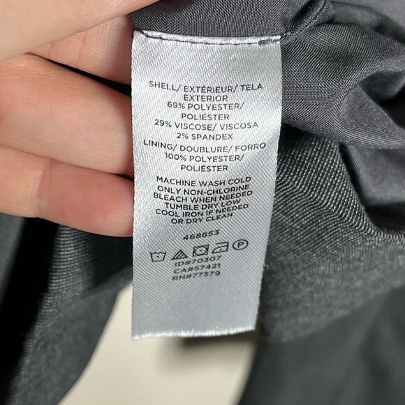 ANN TAYLOR charcoal 2 button blazer suit jacket size 8 career office work - Picture 6 of 6